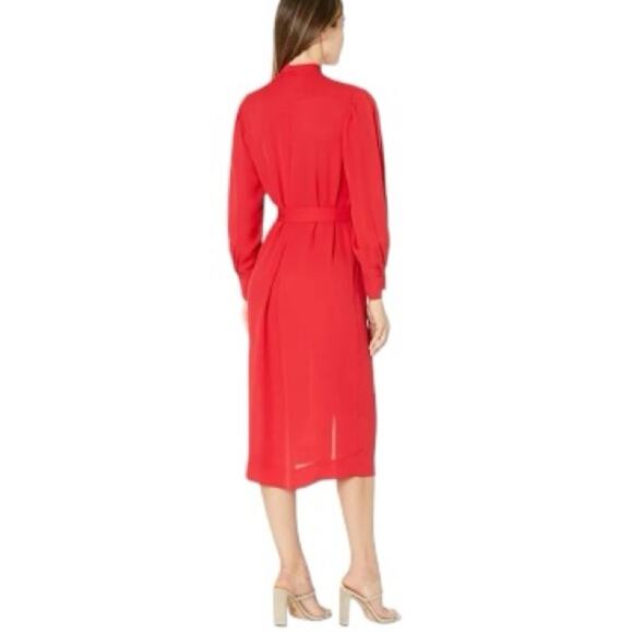 Rebecca Taylor Long Sleeve Red Silk Dress Medium New Retails $365 - Picture 11 of 12